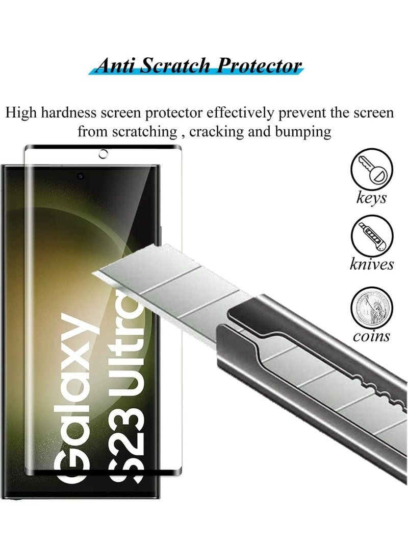 Muzz Fingerprint Unlocking Support, Glass Screen Protector for Samsung Galaxy S23 Ultra 5G, Full Glue Tempered Glass Film, 9H Hardness, HD, Anti-Scratch, Anti-Shatter, (Samsung Galaxy S23 Ultra) - Image 4